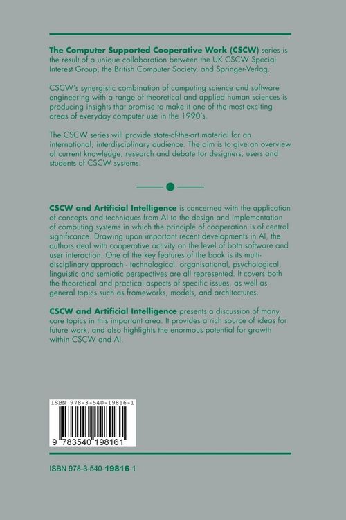 Produktbild: CSCW and Artificial Intelligence
