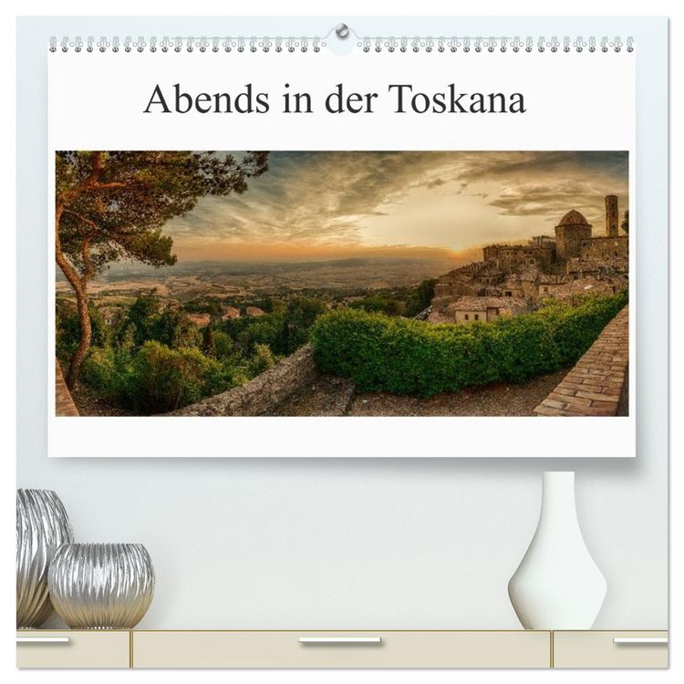 Produktbild: Abends in der Toskana (hochwertiger Premium Wandkalender 2026 DIN A2 quer), Kunstdruck in Hochglanz