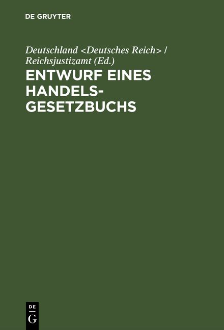 Produktbild: Entwurf eines Handelsgesetzbuchs