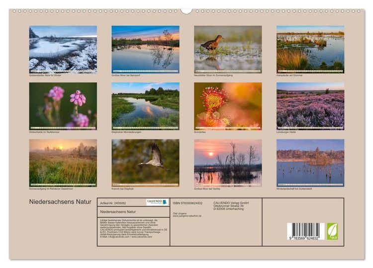 Produktbild: Niedersachsens Natur (hochwertiger Premium Wandkalender 2027 DIN A2 quer), Kunstdruck in Hochglanz