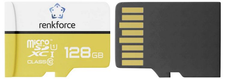 Produktbild: Renkforce RF-mSDXC-128GB microSDXC-Karte 128GB Class 10, UHS-Class 1, UHS-I inkl. SD-Adapter