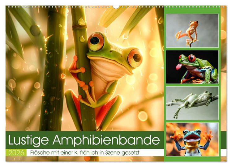 Produktbild: Lustige Amphibienbande (Wandkalender 2026 DIN A2 quer), CALVENDO Monatskalender