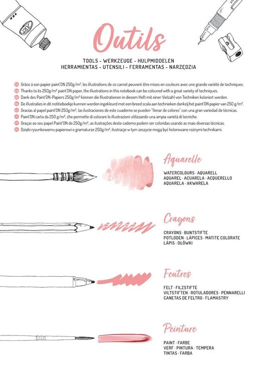 Produktbild: ODELIA, Ausmalblock Mixed Media, 20 Blatt A4 250g, Spiralbindung, Frauen