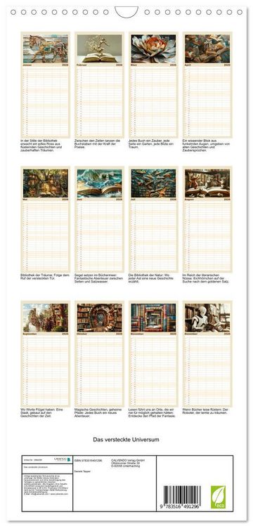 Produktbild: Familienplaner 2026 - Das versteckte Universum mit 5 Spalten (Wandkalender, 21 x 45 cm) CALVENDO