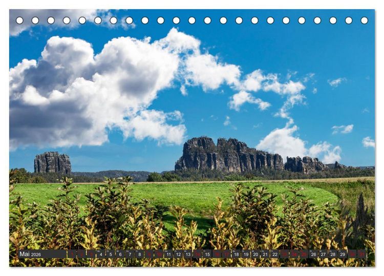 Produktbild: Die S&auml;chsische Schweiz / Faszination Sandsteingebirge (Tischkalender 2026 DIN A5 quer), CALVENDO Monatskalender