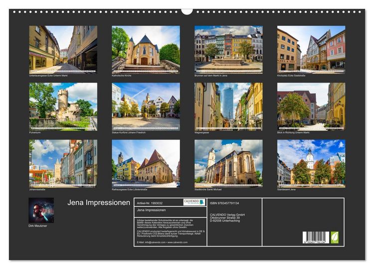 Produktbild: Jena Impressionen (Wandkalender 2026 DIN A2 quer), CALVENDO Monatskalender