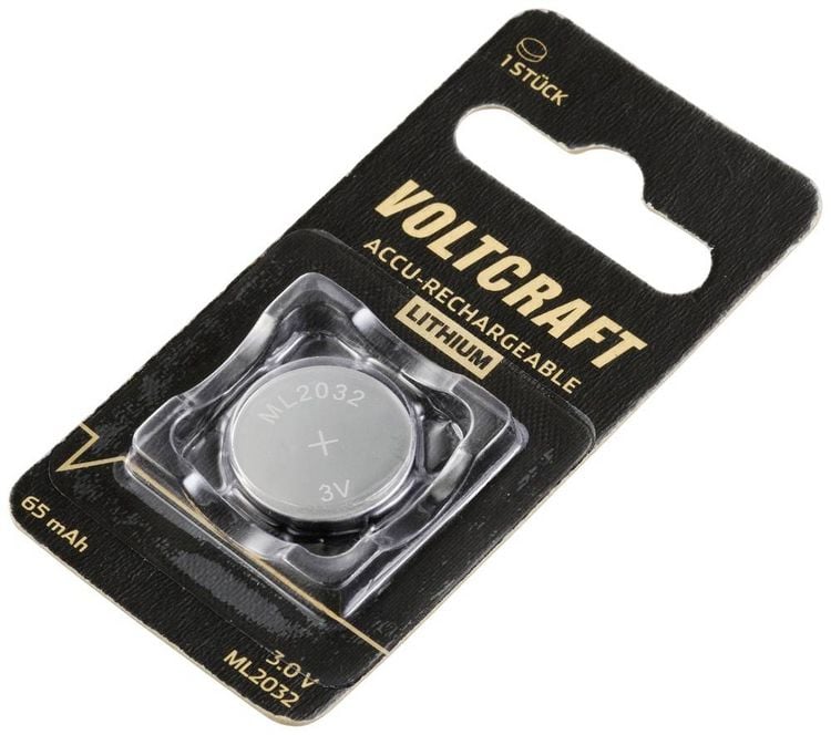 Produktbild: VOLTCRAFT Knopfzellen-Akku ML2032 Lithium 65 mAh 3V 1St.