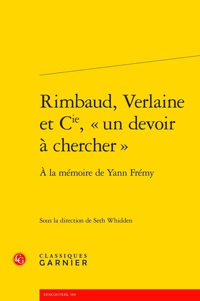 Produktbild: Rimbaud, Verlaine et Cie, un Devoir a Chercher: A la Memoire de Yann