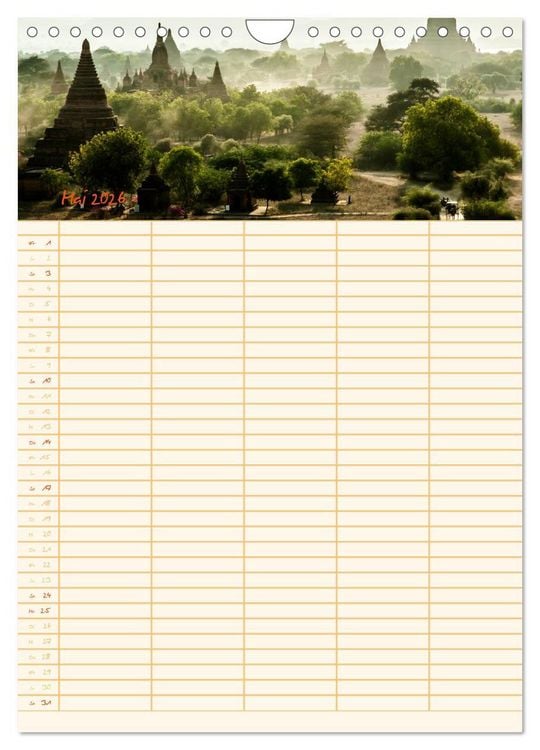 Produktbild: EXOTISCHES S&Uuml;DOSTASIEN - Familienplaner 2026 (Wandkalender 2026 DIN A4 hoch), CALVENDO Monatskalender
