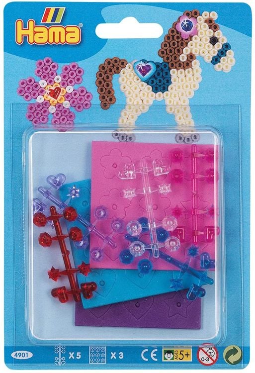 Produktbild: Hama 4901 - Zubehörset für Midi Bügelperlen um Perlenmotive zu verzieren (Strass-Juwelen, Moosgummi)