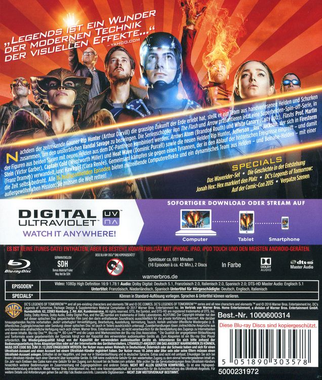 Produktbild: DC's Legends of Tomorrow - Die komplette 1. Staffel [2 BRs]