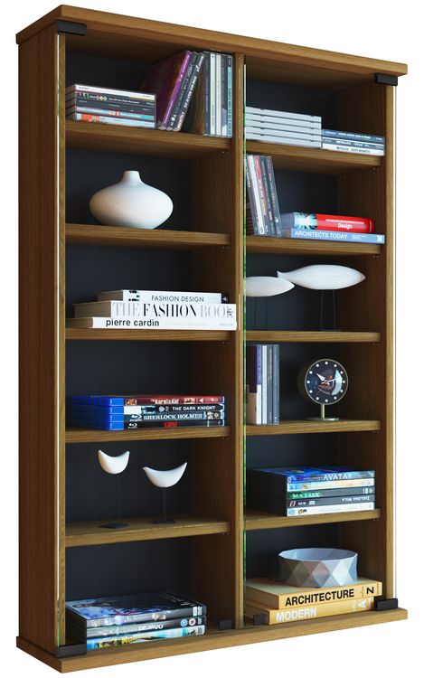 Produktbild: Holz CD DVD Wandregal Schrank Zuntisa Glast&uuml;r