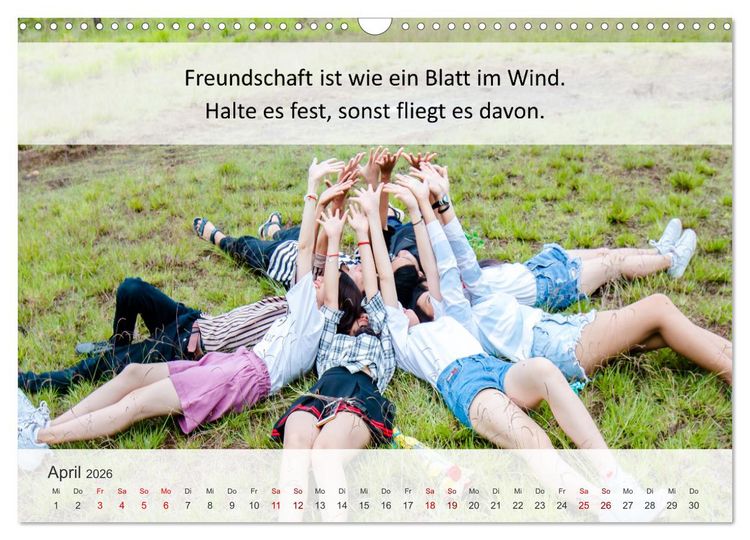 Produktbild: Motivationsspr&uuml;che Freundschaft (Wandkalender 2026 DIN A3 quer), CALVENDO Monatskalender