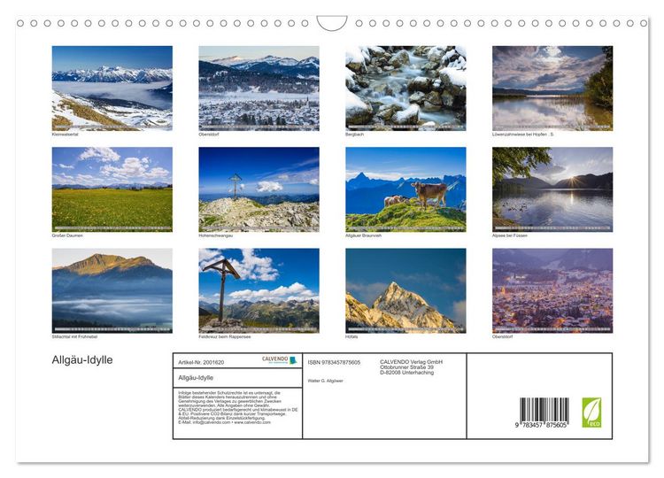 Produktbild: Allg&auml;u-Idylle (Wandkalender 2026 DIN A3 quer), CALVENDO Monatskalender