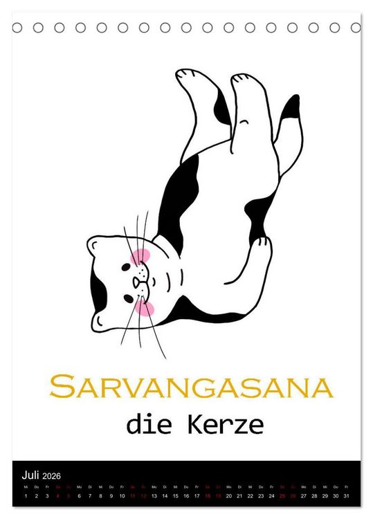 Produktbild: Yogakatzen - ganz entspannt im Hier und Jetzt (Tischkalender 2026 DIN A5 hoch), CALVENDO Monatskalender