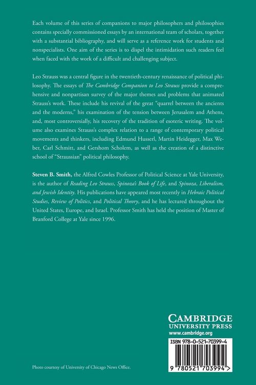 Produktbild: The Cambridge Companion to Leo Strauss