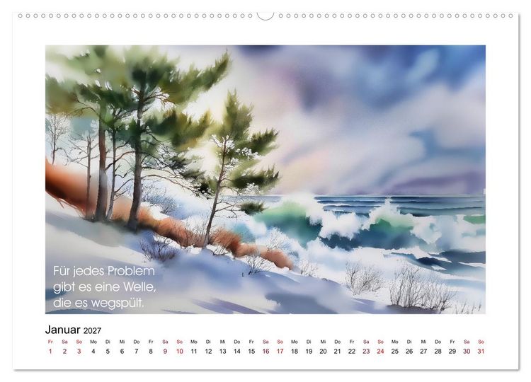 Produktbild: Meer, Strand und Wellen (Wandkalender 2027 DIN A2 quer), CALVENDO Monatskalender
