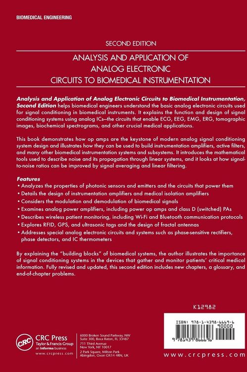 Produktbild: Analysis and Application of Analog Electronic Circuits to Biomedical Instrumentation