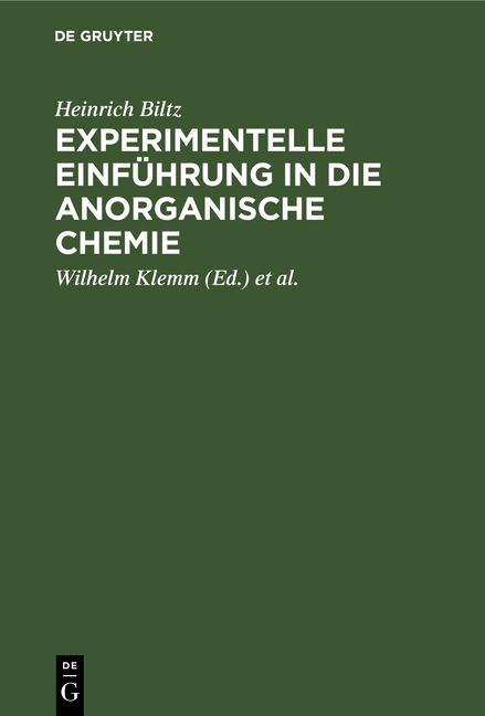 Produktbild: Experimentelle Einf&uuml;hrung in die anorganische Chemie