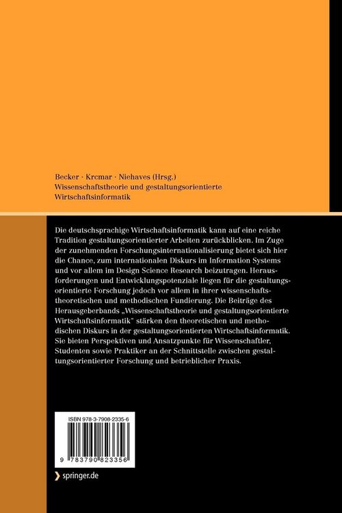Produktbild: Wissenschaftstheorie und gestaltungsorientierte Wirtschaftsinformatik
