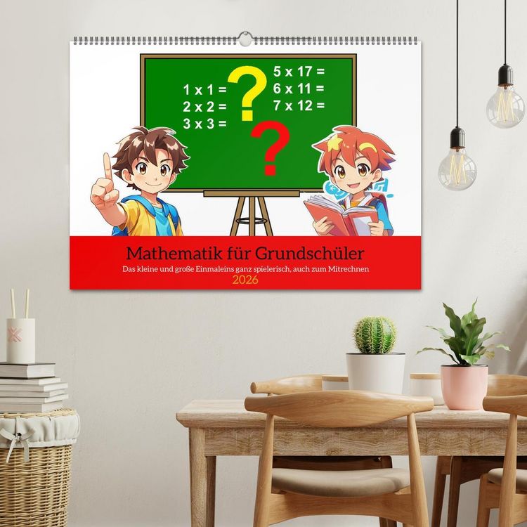 Produktbild: Mathematik f&uuml;r Grundsch&uuml;ler (Wandkalender 2026 DIN A2 quer), CALVENDO Monatskalender