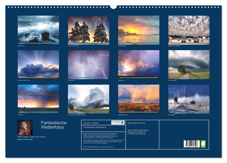 Produktbild: Fantastische Wetterfotos (Wandkalender 2026 DIN A2 quer), CALVENDO Monatskalender