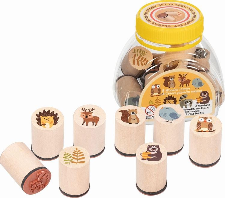Produktbild: GOKI 15570 - Stempel Waldtiere, 8 Stempel + Stempelkissen,