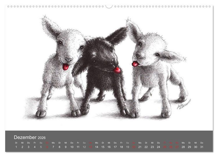 Produktbild: owls & friends 2026 (hochwertiger Premium Wandkalender 2026 DIN A2 quer), Kunstdruck in Hochglanz