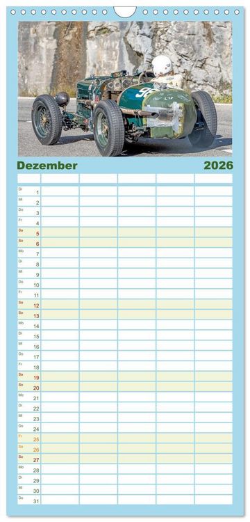 Produktbild: Familienplaner 2026 - Faszination Jochpassrennen mit 5 Spalten (Wandkalender, 21 x 45 cm) CALVENDO