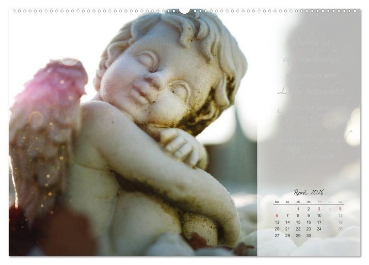 Produktbild: Engel - Tr&auml;ume und Zitate (Wandkalender 2026 DIN A2 quer), CALVENDO Monatskalender