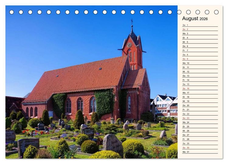 Produktbild: Kirchen in Ostfriesland (Tischkalender 2026 DIN A5 quer), CALVENDO Monatskalender