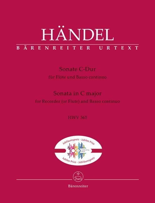 Produktbild: Sonate f&uuml;r Fl&ouml;te und Basso continuo C-Dur (HWV 365)