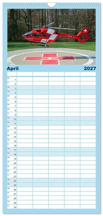 Produktbild: Familienplaner 2027 - Helikopter in der Luft 2.0 mit 5 Spalten (Wandkalender, 21 x 45 cm) CALVENDO
