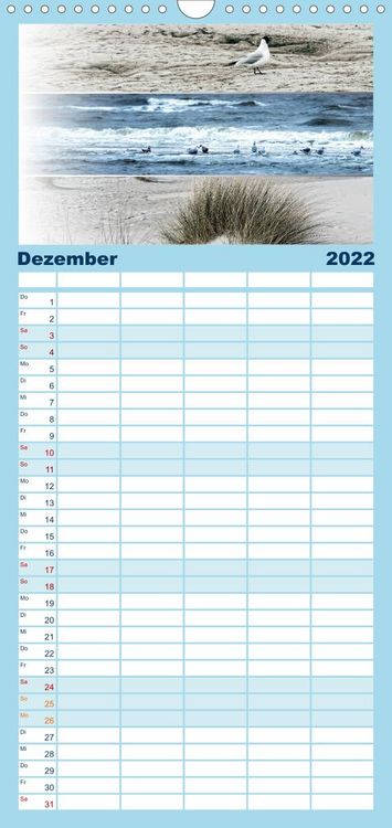Produktbild: Familienplaner K&uuml;stenstreifen an der Nordsee (Wandkalender 2022 , 21 cm x 45 cm, hoch)