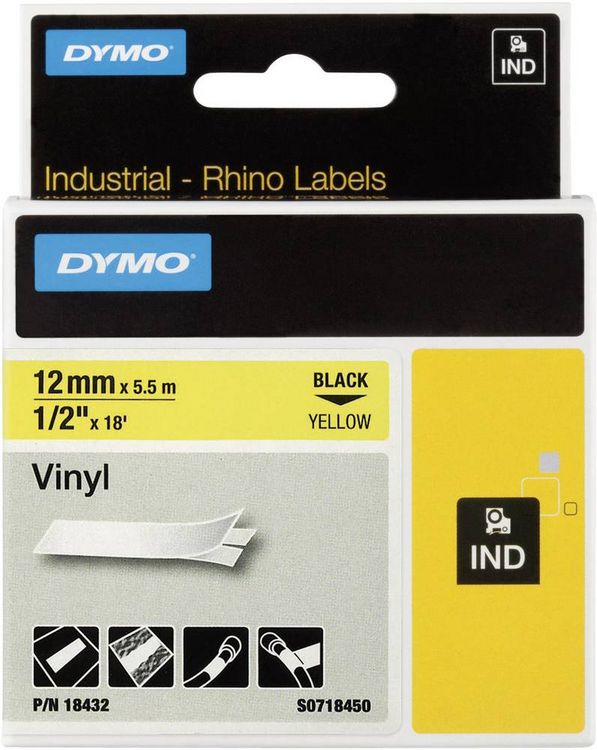 Produktbild: Dymo Rhino Band IND 12mm ge/sz