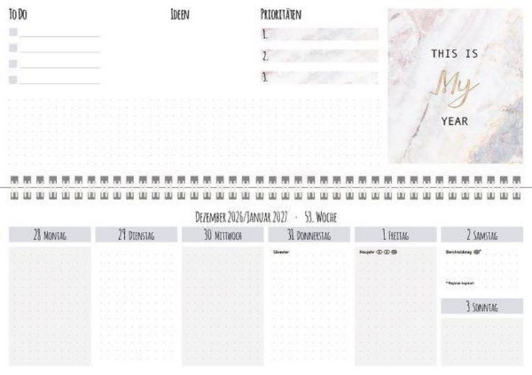 Produktbild: Tischquerkalender Marble 2027
