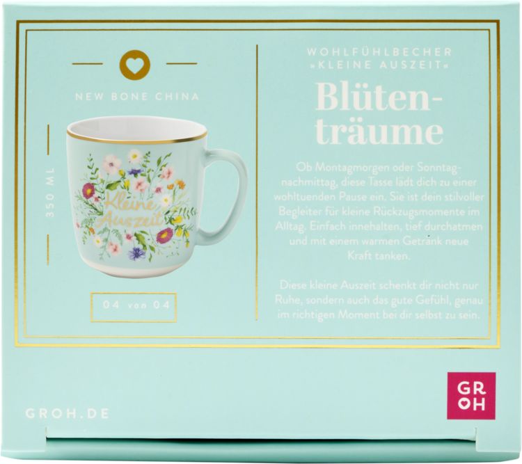 Produktbild: Bl&uuml;tentr&auml;ume Kaffeebecher "Kleine Auszeit", 350 ml