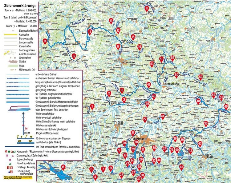 Die 55 schönsten Kanu- und SUP-Touren in Bayern
