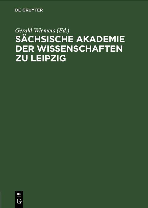Produktbild: S&auml;chsische Akademie der Wissenschaften zu Leipzig