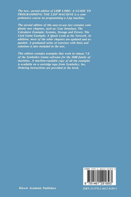 Produktbild: LISP Lore: A Guide to Programming the LISP Machine