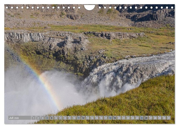 Produktbild: Island - Gletscher, Wasserf&auml;lle, Hei&szlig;e Quellen (Wandkalender 2026 DIN A4 quer), CALVENDO Monatskalender
