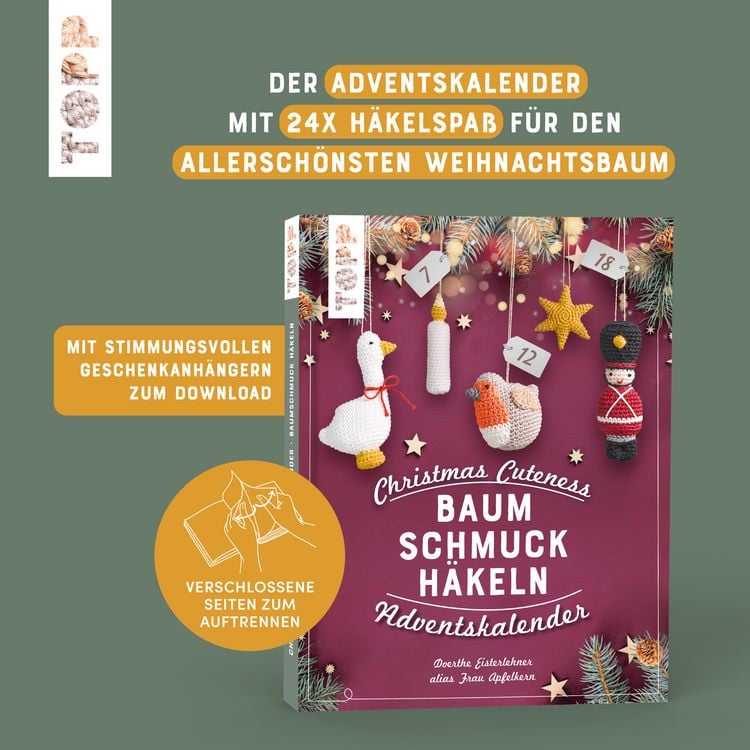 Produktbild: Christmas Cuteness. Baumschmuck h&auml;keln - Adventskalender