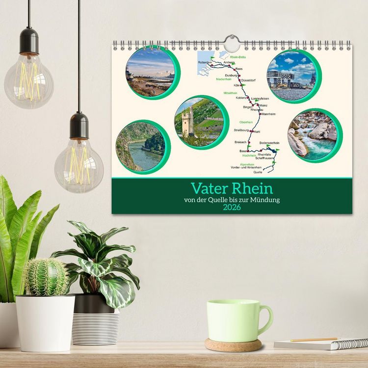Produktbild: Vater Rhein von der Quelle bis zur M&uuml;ndung (Wandkalender 2026 DIN A4 quer), CALVENDO Monatskalender