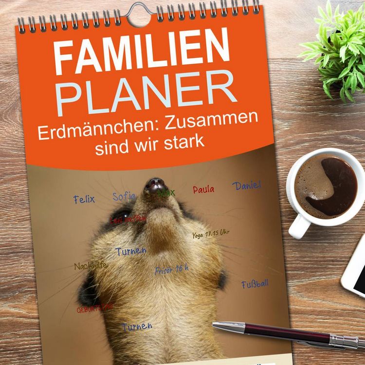 Produktbild: Familienplaner 2026 - Erdm&auml;nnchen: Zusammen sind wir stark mit 5 Spalten (Wandkalender, 21 x 45 cm) CALVENDO