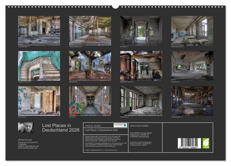 Produktbild: Lost Places in Deutschland 2026 (hochwertiger Premium Wandkalender 2026 DIN A2 quer), Kunstdruck in Hochglanz