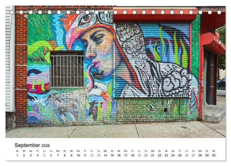 Produktbild: Brooklyn Street Art (Tischkalender 2026 DIN A5 quer), CALVENDO Monatskalender