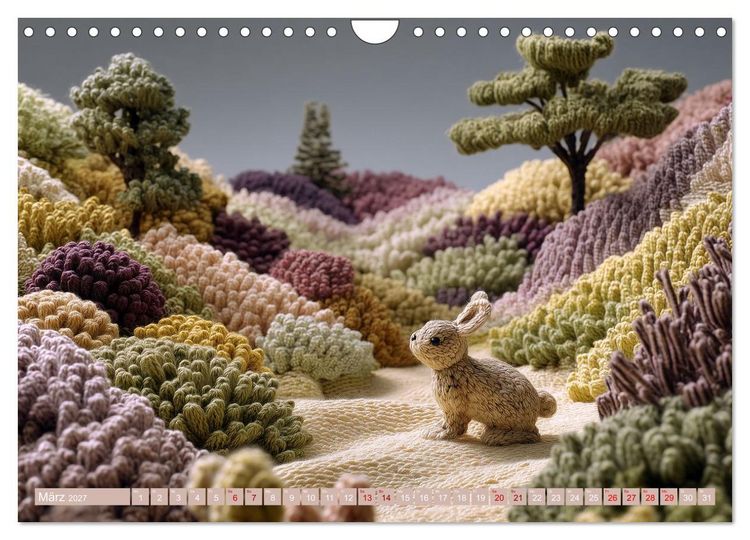 Produktbild: Textile Naturwelten. Amigurumi-&Ouml;kosysteme zZwischen Polarmeer und Savanne (Wandkalender 2027 DIN A4 quer), CALVENDO Monatskalender