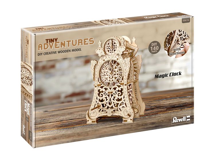 Produktbild: Tiny Adventures - Magic Clock, Funktionsmodell aus Holz zum Zusammenbauen