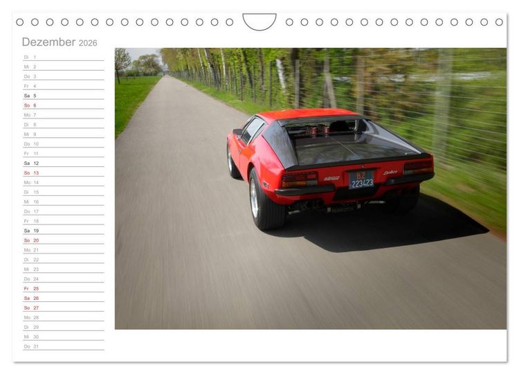 Produktbild: De Tomaso Pantera (Wandkalender 2026 DIN A4 quer), CALVENDO Monatskalender