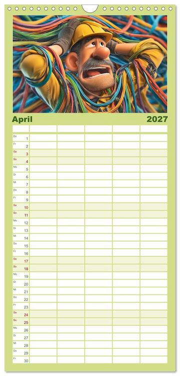 Produktbild: Familienplaner 2027 - Kaffee, Kabel, Katastrophen mit 5 Spalten (Wandkalender, 21 x 45 cm) CALVENDO